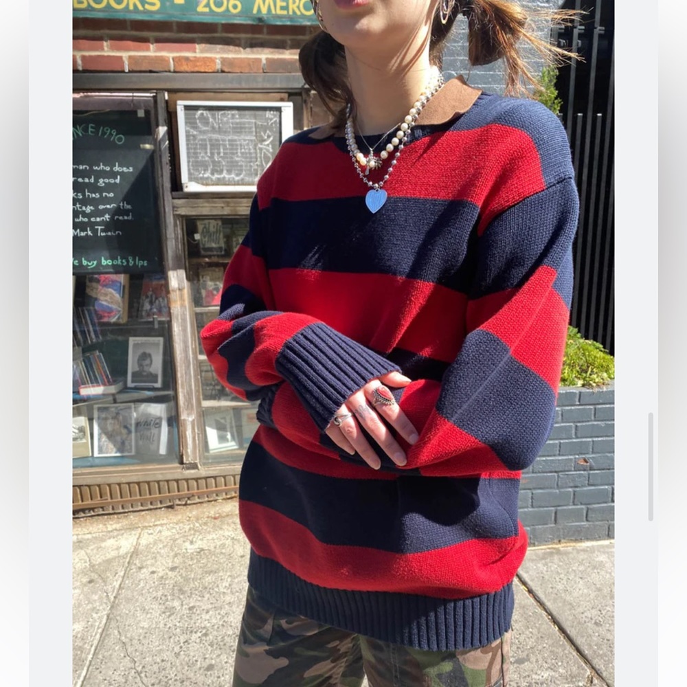 Brandy Melville Brianna Cotton Thick Stripe Sweater